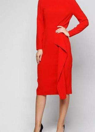 Шикарное красное миди платье футляр h&amp;m.2 фото