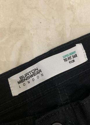 Джинсы штаны burton menswear london черные мужские базовые