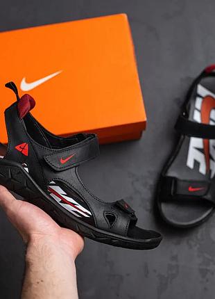 Сандалии мужские nike черные, кожаные, босоножки найк летние▼▼читайте описание▼▼