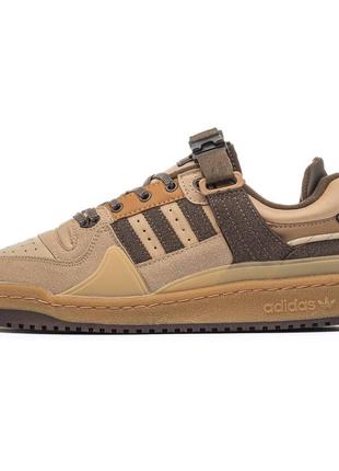 Кросівки жіночі / чоловічі коричневі замшеві adidas color bad bunny x forum low brоwn