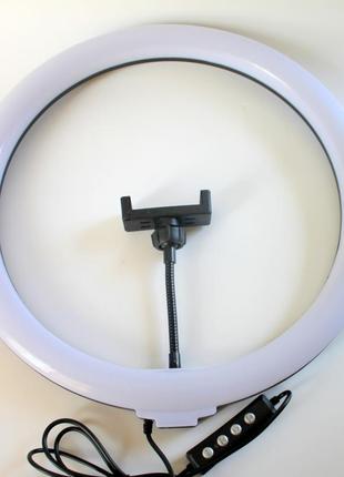 Різнокольорова кільцева лампа rgb 36 см підствітка фонарик6 фото