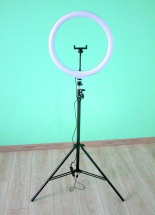 Кільцева лампа зі штативом 36см rgb кольорова