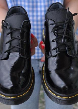 Размеры 36 и 41  туфли женские кожаные лаковые черные, полноразмерные  maxus диор3 фото