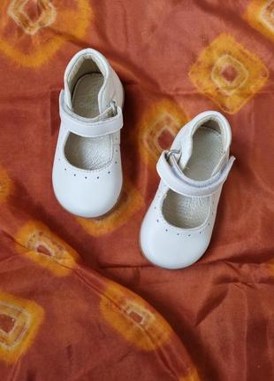 Туфельки для малышей, кожаные туфли, туфельки для девочки, белые туфельки