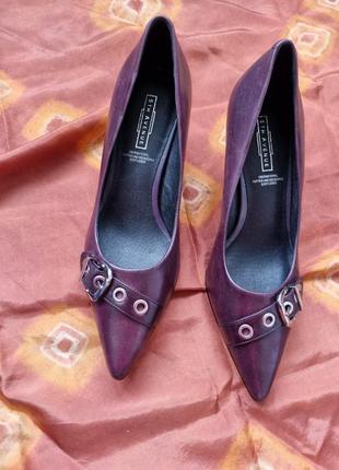 Туфлі 5th avenue, шкіряні туфлі човники, туфлі кітен хілс,