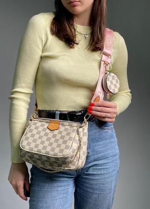 Бежевая женская сумка louis vuitton pochete multi