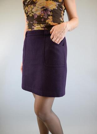 Мини юбка трапеция шерстяная с карманами мини-юбка с подкладкой tom tailor2 фото