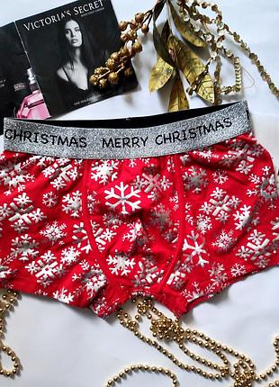 Чоловічі труси боксерки святкові зі сніжинками новорічні f&f m