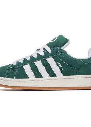 Кросівки жіночі / чоловічі зелені замшеві adidas color campus 00s green white