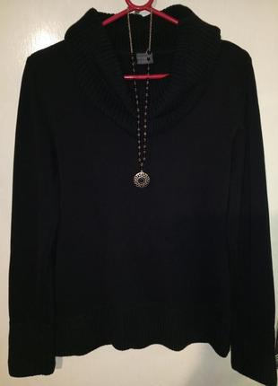 Натуральный-100% коттон,чёрный свитер с горлышком,большого размера,германия,esprit1 фото