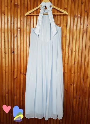 Оригинальное летнее шифоновое платье миди плиссе h&amp;m с открытой спинкой.7 фото