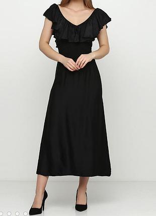 Красивое платье миди h&m с воланами.