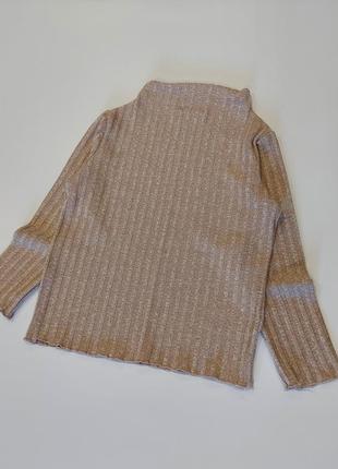 Джемпер, свитер с воротом стойкой в рубчик цвета кемел от reserved 5-6 лет1 фото