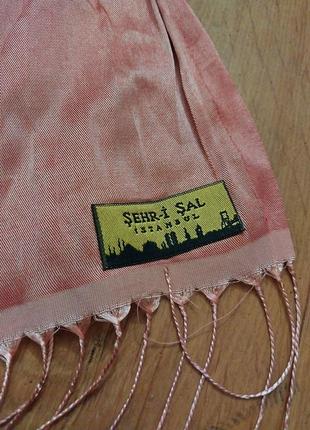 Шикарный розовый платок розовый шарф розовый палантин шёлковый шарф шёлковый платок шёлковый палантин3 фото
