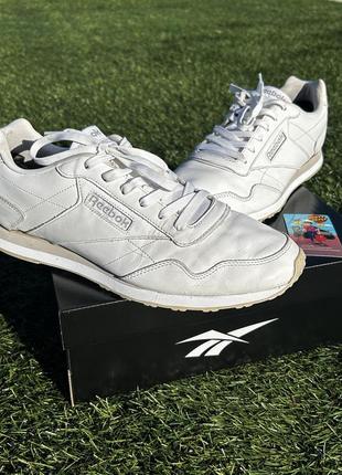 Мужские классические кожаные кроссовки reebok classic leather white1 фото