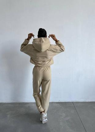 Теплий флісовий спортивний костюм з капюшоном, костюм двійка фліс на осінь зиму