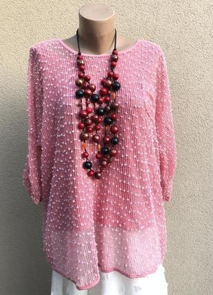 Розовая блуза сетка реглан,рубаха,кофточка,этно бохо стиль,вискоза