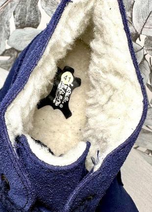 Мужские темно-синие зимние ботинки дезерты с мехом, испания оригинал2 фото