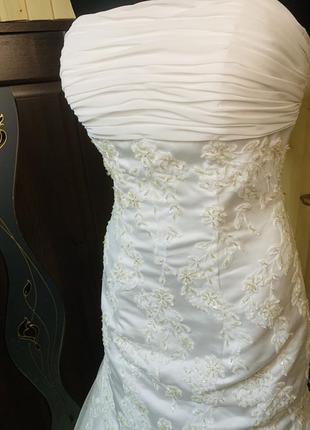 Весільна сукня , плаття .ніжна , цікава та «щаслива».вигляд та заміри на фото.4 фото