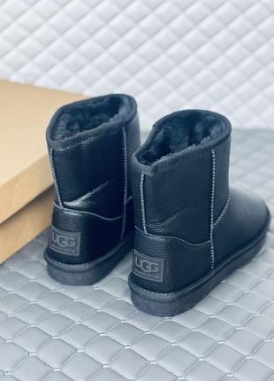 Ugg leather black шкіряні чоловічі чорні уггі