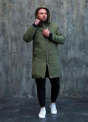 Мужская зимняя теплая парка куртка удлиненная длинная черная хаки графит зима люкс качества после платья наложка s m l xl xxl2 фото