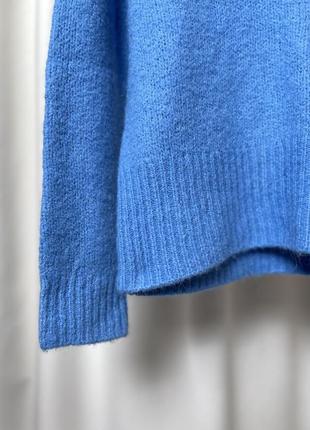 Теплый голубой оверсайз свитер джемпер смесь шерсти альпаки h&amp;m6 фото