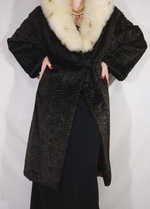 Винтажная искусственная шуба манто пальто зимнее теплое с 60-х гг grevelour винтаж ретро трендовое9 фото