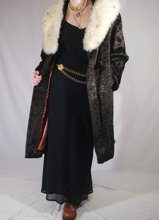 Винтажная искусственная шуба манто пальто зимнее теплое с 60-х гг grevelour винтаж ретро трендовое