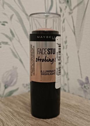 Maybelline хайлайтер face studio master strobing stick No100 9г светло-розовый