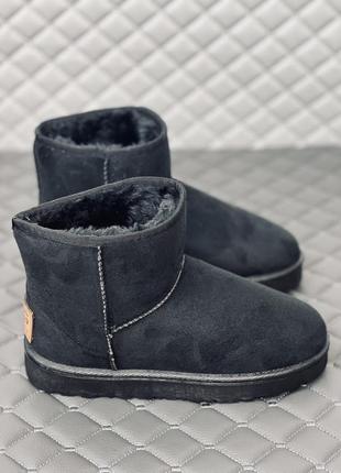 Ugg mini black замшевые угги чёрные 9