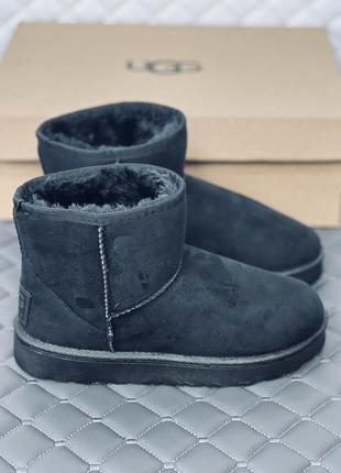 Ugg mini black замшевые угги чёрные 9