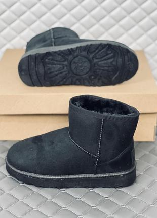 Ugg mini black замшевые угги чёрные 4