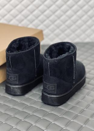 Ugg mini black замшевые угги чёрные