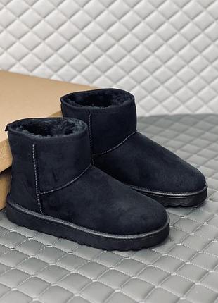 Ugg mini black замшевые угги чёрные 7