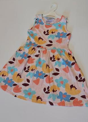 Яркое платье в цветочный принт от waikiki нежно розовое 5-6 лет