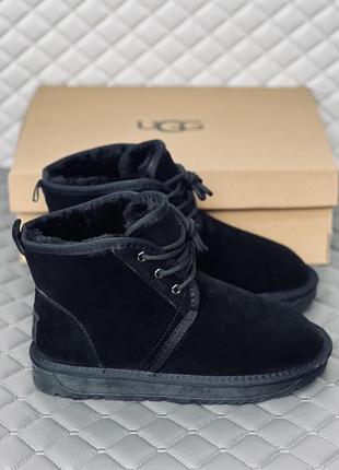 Ugg naumel black замшевые мужские угг на шнуровке