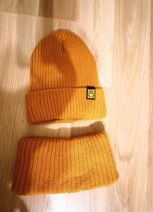 Зимний набор шапка и хомут1 фото