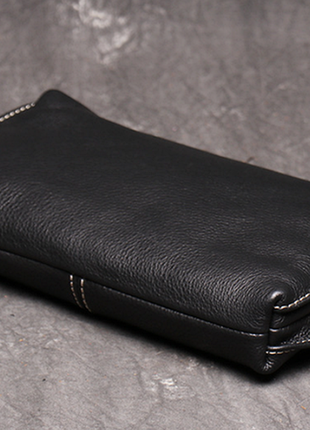 Мужской кожаный клатч кошелек на молнии, натуральная кожа портмоне4 фото