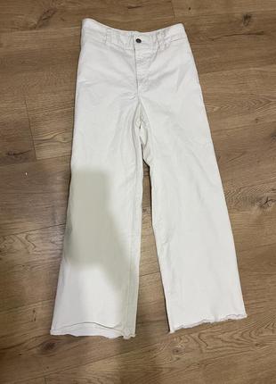 Білі джинси кльош кюлоти вільні палаццо gap whide leg1 фото