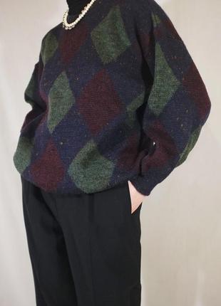Винтажный шерстяной свитер джепер теплый зимний тренд трендовый унисекс мужской женский wolsey винтаж ретро олдскул