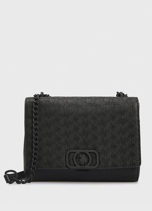 Сумка женская us21700 black u.s. polo assn. кросс боди однотонная черная кэжуал