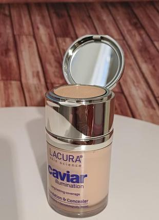 Тональная основа и консилер lacura beauty caviar power foundation7 фото