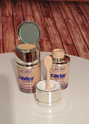 Тональна основа та консилер lacura beauty caviar power foundation4 фото