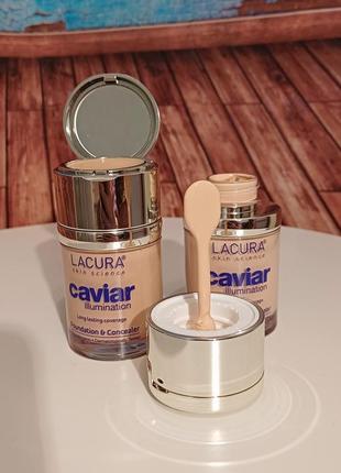 Тональная основа и консилер lacura beauty caviar power foundation2 фото