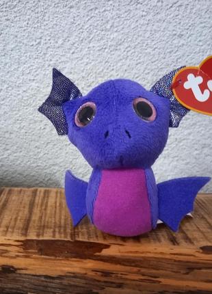 Мягкая игрушка ty летучая мышь хеллоуин  глазастик 9 см фиолетовая4 фото