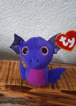 Мягкая игрушка ty летучая мышь хеллоуин  глазастик 9 см фиолетовая1 фото