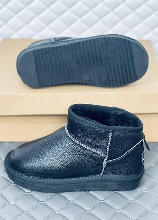 Ugg ultra mini черные кожа унисекс низенькие угг10 фото