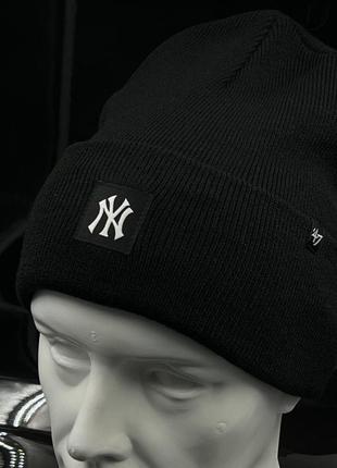 Оригінальна зимова чорна шапка 47 brand new york yankees5 фото