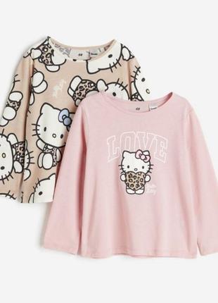 Реглан лонгслив кофточка h&m хлопок hello kitty