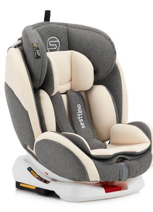 Дитяче автокрісло sesttino oktagon isofix cream grey 0-36 кг